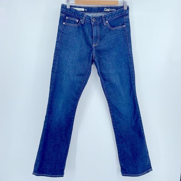 GAP 1969 Perfect Boot mid rise dark wash denim bootcut jeans sz 27S - Picture 1 of 8